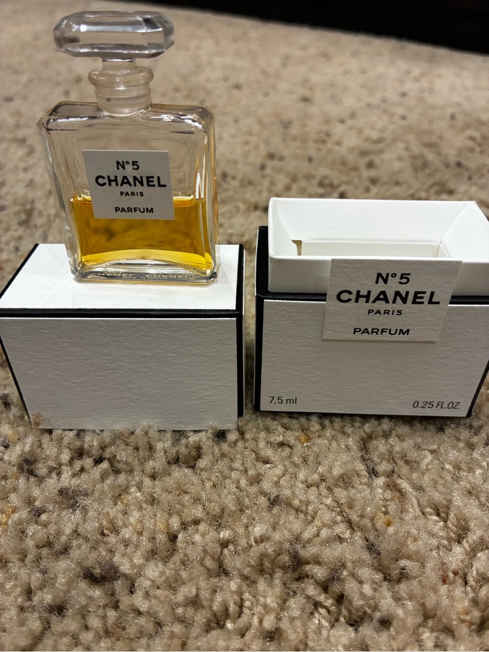 CHANEL N°5 Parfum Miniature in Amber and Clear Glass